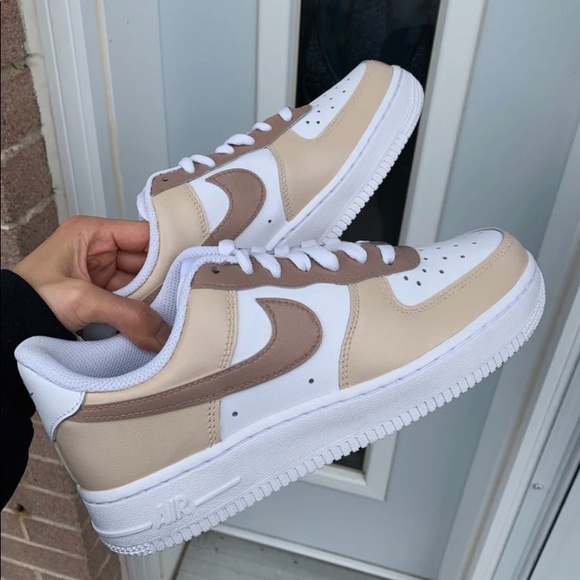beige air force 1 custom